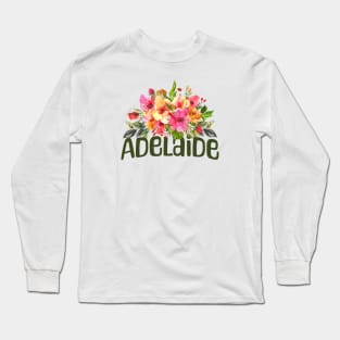 Adelaide, South Australia Floral Long Sleeve T-Shirt